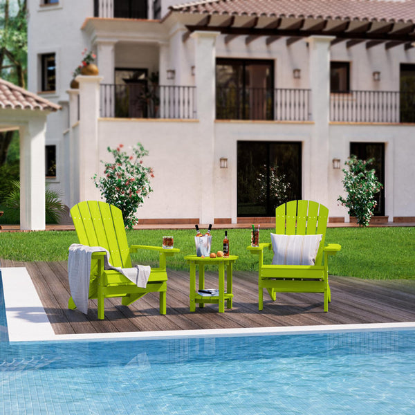 【yu_aページ②】　チェア＆フットレスト YEFU® Kelly Green Adirondack Chair | All-Weather HIPS Plastic