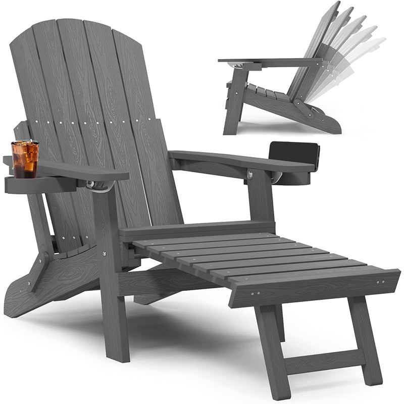 YEFU®︎ Foldable Adirondack Chair with Ottoman