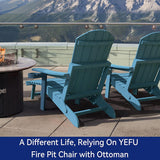 YEFU®︎ Foldable Adirondack Chair with Ottoman