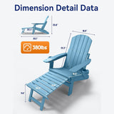 YEFU®︎ Foldable Adirondack Chair with Ottoman