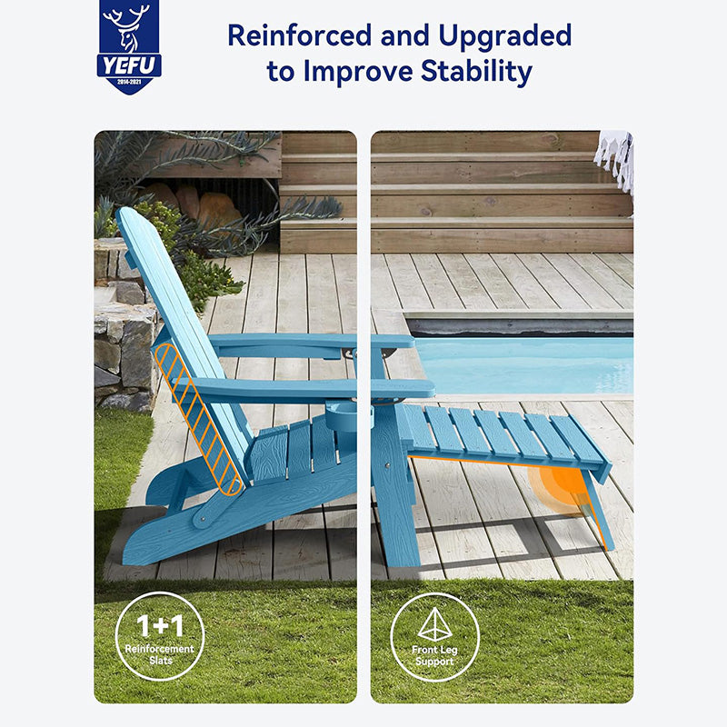 YEFU®︎ Foldable Adirondack Chair with Ottoman