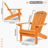 YEFU®︎ Adirondack Chair Patio Chairs Tangerine