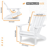 YEFU®︎ Adirondack Chair Patio Chairs White