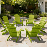 YEFU® Adirondack Chair Patio Chairs Kelly Green  8-Piece Modern Chair Set