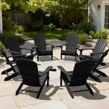 YEFU® Adirondack Chair Patio Chairs Black 8pcs