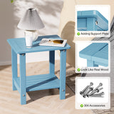 YEFU®︎ Side Tables 16'' double layer Outdoor Table for Patio