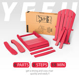 YEFU®︎ Adirondack Chair Patio Chairs Red