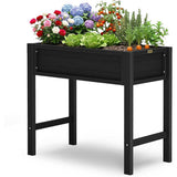 YEFU Raised Garden Bed with Legs: 34"×18"×30" HIPS Elevated Planter Box for Balcony to Grow Herbs Vegetables Flowers - Sturdy Construction Withstands Moisture and UV Rays for Urban Greenery Black