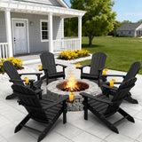 YEFU® Adirondack Chair Patio Chairs Black 6pcs