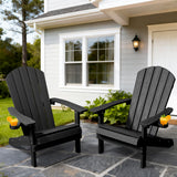 YEFU® Adirondack Chair Patio Chairs Black 2pcs