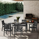 YEFU®︎ Outdoor Furniture 7 Piece Patio Dining Sets Dark Grey