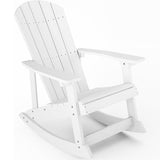 White Patio Rocker Chair with Wide Back,Yefu Oversized Rocker Chair Look Like Real Wood