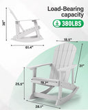 ARC-YEFU Adirondack Rocking Chair, All-Weather Resistant, size,white load-bearing capacity 380lbs