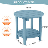 YEFU®︎ Adirondack 18" Double Outdoor Side Table Blue