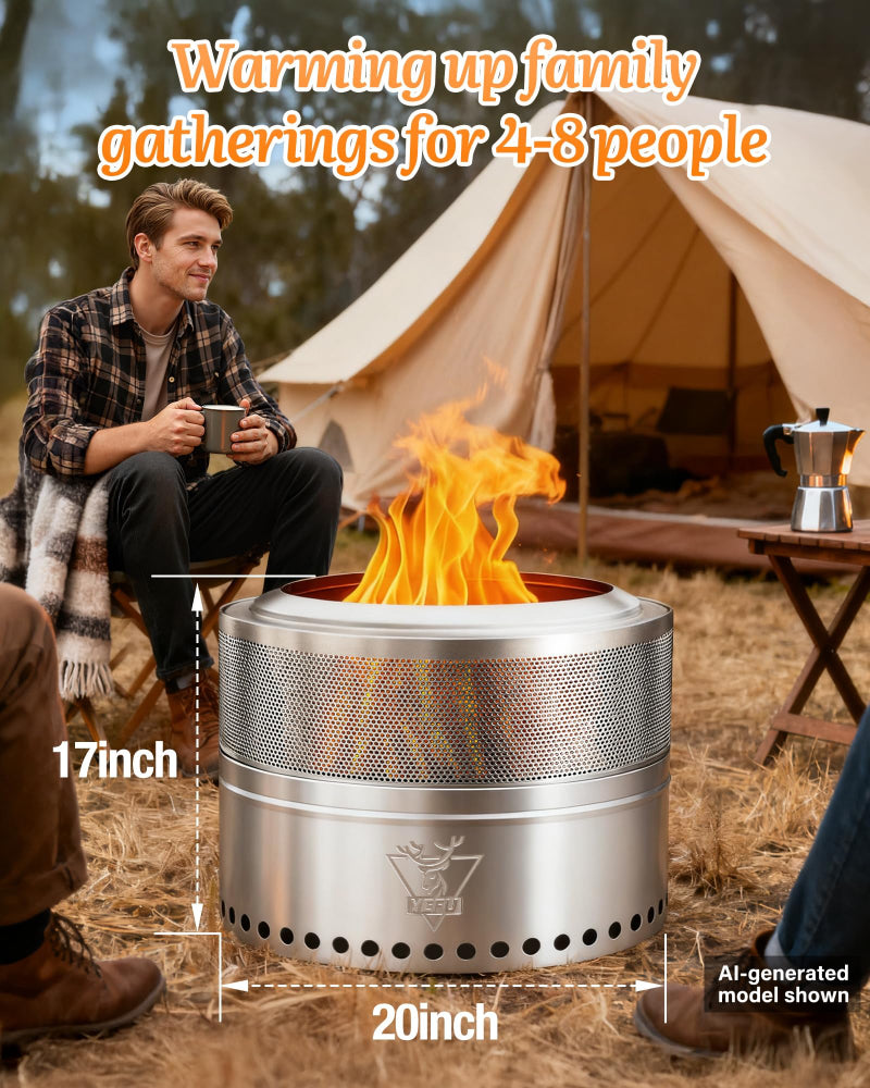 YEFU® Folding Portable Smokeless Fire Pit