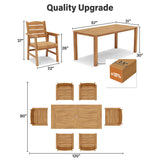 YEFU® HIPS Long Patio Dining Table Set