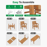 YEFU® HIPS Long Patio Dining Table Set