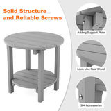 YEFU®︎ Adirondack 18" Double Outdoor Side Table Grey