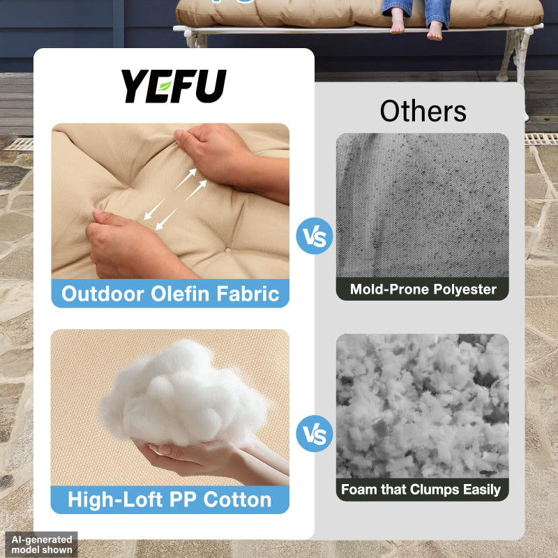 YEFU® Outdoor Porch Swing Cushions with Backrest