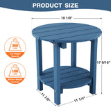 YEFU®︎ Adirondack 18" Double Outdoor Side Table Navy