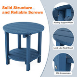 YEFU®︎ Adirondack 18" Double Outdoor Side Table Navy