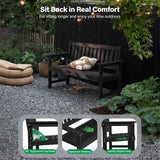 The 42.4" wide seat offers generous space for 2 person, giving you room to sit back, stretch out, and relax. The outdoor benches are perfect for patios, gardens, or park-like outdoor spaces, this porch bench creates a cozy spot to unwind.