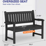 YEFU®︎ Heavy Duty 2-Person Garden Bench with 2 Cup Holders