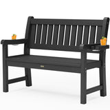 YEFU®︎ Heavy Duty 2-Person Garden Bench with 2 Cup Holders