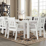 Our patio table and chairs set of 6 is made of HIPS composite material, which looks like real wood, has a good hand feel