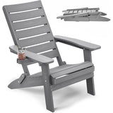 YEFU®︎ Folding Adirondack Chairs with Arc Back & Cup Holder