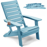 YEFU®︎ Folding Adirondack Chairs with Arc Back & Cup Holder