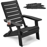 YEFU®︎ Folding Adirondack Chairs with Arc Back & Cup Holder