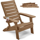 YEFU®︎ Folding Adirondack Chairs with Arc Back & Cup Holder