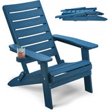 YEFU®︎ Folding Adirondack Chairs with Arc Back & Cup Holder
