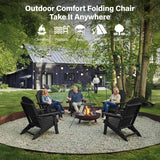 As a folding adirondack chair, it offers both convenience and timeless style, complementing any outdoor decor. Perfect for hosting gatherings, enjoying a quiet coffee, or simply unwinding, this versatile adirondack chair turns any area into your personal retreat.