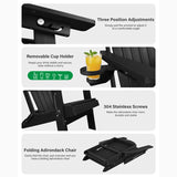 Multi-functional Foldable Adirondack Chair: This adirondack chair has a smooth-folable design not only saves your storage space, but also provides great convenience to carry and move. 