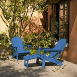 When needed, pull out the 19.2" retractable ottoman for full leg support, Designed for backyard gatherings, this adirondack chair with footrest eliminates the discomfort of stiff adirondack chair with ergonomic lumbar support and adaptive positioning, ensuring every moment feels effortless.