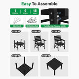 YEFU® Modern Square Patio Table and Chairs Set
