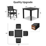YEFU® Modern Square Patio Table and Chairs Set