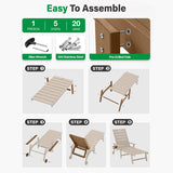 Assemble Easily&Prompt Customer Service: Our lounge chairs include step-by-step illustrated instructions. The chair comes 80% pre-assembled. It’s so easy for women to install that you can set them up within 15 minutes. 