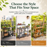 Three garden carts in different styles and colors with text on how to choose the right one for various outdoor spaces.