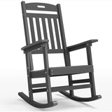 YEFU Outdoor Rocking Chairs Set of 2: Plastic Rocking Chairs for Outside, Weather Resistant for Patio,Easy to Assemble,Safe&Comfortable,Grey