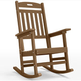 Plastic Rocking Chairs for Outside, Weather Resistant for Patio,Waterproof,Rock smoothly,Teak