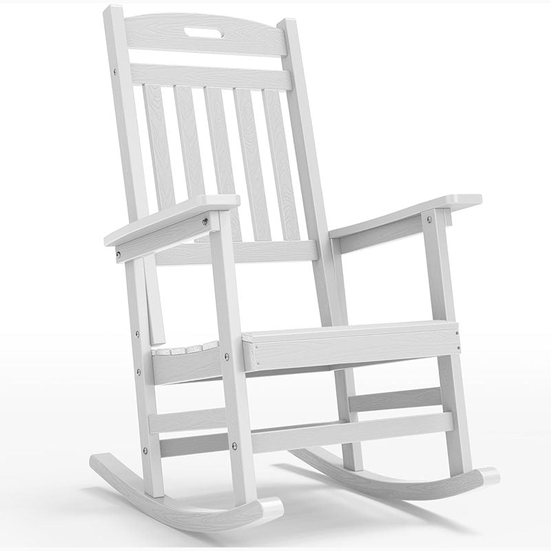 White wooden rocking chair