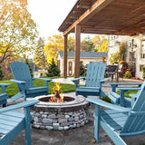 YEFU®︎ Plastic Adirondack Chair with Wood Texture
 Fire Pit – Perfect Outdoor Seating for Backyard Evenings
