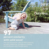 Close-up of YEFU®︎ Adirondack Chair Backrest – HIPS Plastic with Fine Wood Grain Texture