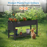 Protect Plants from Critters: This highly planted vegetable can avoid being eaten and destroyed by small animals. YEFU raised bed garden can be planted with your favorite plants, herbs, carrots, peppers, cherry tomatoes, lettuce and flowers. You will gain fresh vegetables and feel the joy of growing. The YEFU mobile garden box is equipped with a foldable potting bench table conveniently for potted transplanting and other gardening tasks.