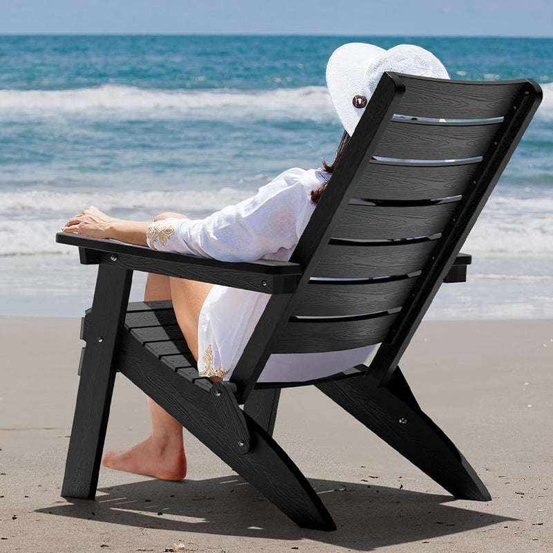 YEFU®︎ Folding Adirondack Chairs with Arc Back & Cup Holder