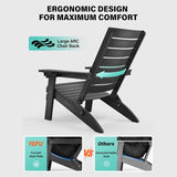 YEFU®︎ Folding Adirondack Chairs with Arc Back & Cup Holder