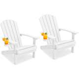 YEFU® Adirondack Chair Patio Chairs White 2pcs